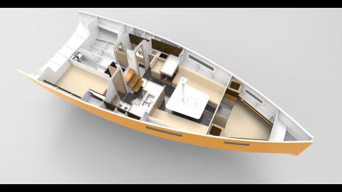 RM Yachts RM 1070: Plan d'aménagement 3D RM Yachts RM 1070: Plan d'aménagement 3D