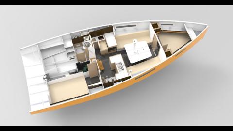 RM Yachts RM 1070: Plan d'aménagement 3D RM Yachts RM 1070: Plan d'aménagement 3D