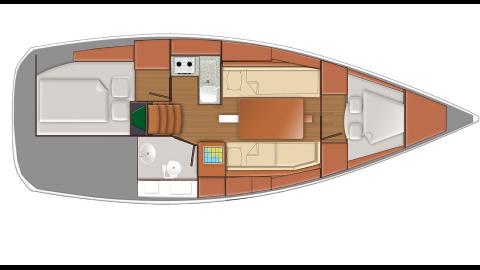 Jeanneau Sun Odyssey 319 : plan d'aménagement Jeanneau Sun Odyssey 319 : plan d'aménagement