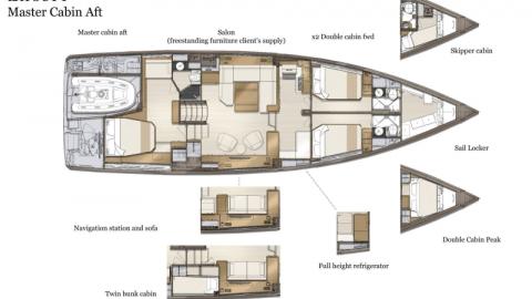 Jeanneau Yacht 60 : Version master cabine arrière Jeanneau Yacht 60 : Version master cabine arrière