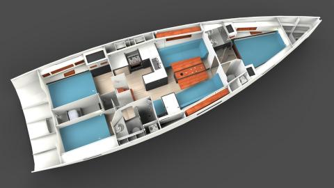 RM Yachts RM 1370: Plan d'aménagement 3D RM Yachts RM 1370: Plan d'aménagement 3D