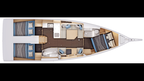 Sun Odyssey 415 version 3 cabines, 2 salles d'eau Sun Odyssey 415 version 3 cabines, 2 salles d'eau