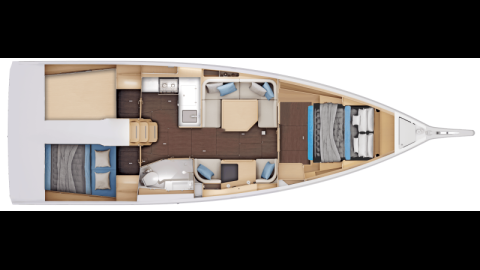 Sun Odyssey 415 version 3 cabines, 1 salle d'eau Sun Odyssey 415 version 3 cabines, 1 salle d'eau