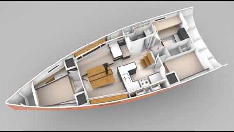 RM Yachts RM 1270 :Plan des aménagements 3D RM Yachts RM 1270 : Plan des aménagements 3D