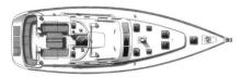 Oceanis 473 Clipper : Plan de pont