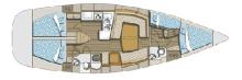 Plan aménagement - Elan Marine Impression 434, Occasion (2006) - France (Ref 259)