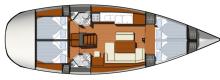 Sun Odyssey 44 i : Plan d'aménagement Sun Odyssey 44 i : Plan d'aménagement