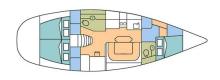 Plan aménagement - Poncin Yachts Harmony 42, Occasion (2004) - Martinique (Ref 285)