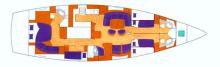 Plan d&#039;aménagement - Beneteau Beneteau 57, Occasion (2009) - France (Ref 307)