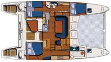 Plan d'aménagement - Catana Catana 431, Occasion (2002) - caraïbes (Ref 132) Plan d'aménagement - Catana Catana 431, Occasion (2002) - caraïbes (Ref 132)