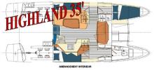 Plan d'aménagement - Trawler Catamarans Highland 35, Occasion (2006) - Guadeloupe (Ref 338)
