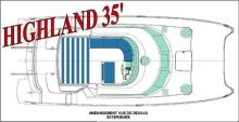 Plan d'aménagement - Trawler Catamarans Highland 35, Occasion (2006) - Guadeloupe (Ref 338)