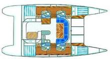 Plan d'aménagement - Dufour - Nautitech Nautitech 435, Occasion (1998) - France (Ref 346)