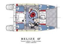 Plan d'aménagement - Fountaine Pajot Belize 43, Occasion (2003) - Martinique (Ref 356)