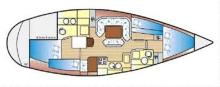 Plan aménagement - Jeanneau Sun Magic 44, Occasion (1989) - Martinique (Ref 364)