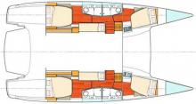 Plan aménagement - Fountaine Pajot Salina 48, Occasion (2007) - Guadeloupe (Ref 386)