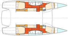 Plan aménagement - Fountaine Pajot Salina 48, Occasion (2007) - Guadeloupe (Ref 386)