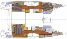 Plan d'aménagement - Fountaine Pajot Orana 44 Maestro, Occasion (2008) - Guadeloupe (Ref 391)