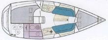 Plan aménagement - Gibert Marine Gib' Sea 302, Occasion (1995) - Martinique (Ref 406) Plan aménagement - Gibert Marine Gib' Sea 302, Occasion (1995) - Martinique (Ref 406)