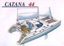 Plan de pont - Catana Catana 44 S, Occasion (1993) - Martinique (Ref 416) Plan de pont - Catana Catana 44 S, Occasion (1993) - Martinique (Ref 416)