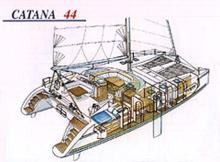 Plan de pont - Catana Catana 44 S, Occasion (1993) - Martinique (Ref 416) Plan de pont - Catana Catana 44 S, Occasion (1993) - Martinique (Ref 416)