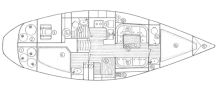 Plan d'aménagement - Jeanneau Sun Legend 41, Occasion (1986) - Martinique (Ref 421)