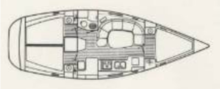 Plan d'aménagement - Jeanneau Voyage 11.20, Occasion (1989) - Martinique (Ref 430) Plan d'aménagement - Jeanneau Voyage 11.20, Occasion (1989) - Martinique (Ref 430)