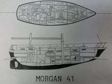 Plan d'aménagement - Morgan Yachts Morgan 41, Occasion (1973) - Martinique (Ref 444)