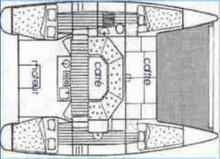 Plan d'aménagement - Fountaine Pajot Maldives 32, Occasion (1990) - France (Ref 448)