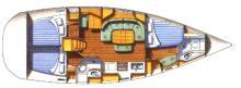 Plan d'aménagement - Bénéteau Oceanis 393, Occasion (2001) - Martinique (Ref 496) Plan d'aménagement - Bénéteau Oceanis 393, Occasion (2001) - Martinique (Ref 496)