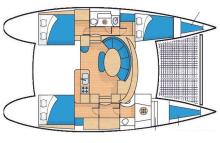 Lagoon 380 S2 - 3 cabines : Plan d'améngement Lagoon 380 S2 - 3 cabines : Plan d'améngement