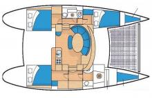 Lagoon 380 S2 - 3 cabines : Plan d'améngement