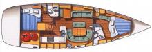 Oceanis 473 Clipper : Plan d'aménagement