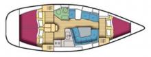 Sun Odyssey 37 : Plan d'aménagement des cabines