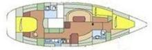 Oceanis 44 CC : Plan d'aménagement
