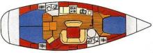 Sun Odyssey 45.2 : Plan d'aménagement