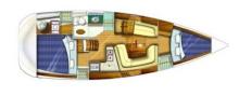 Plan aménagement - Jeanneau Sun Odyssey 35, Occasion (2002) - Martinique (Ref 223)