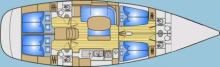 Beneteau 50 : Plan d'aménagement