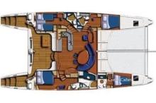 Catana 582 : Plan des cabines