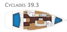 Cyclades 39.3 : Plan des cabines Cyclades 39.3 : Plan des cabines