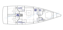 Dufour 500 Grand'Large : plan des cabines