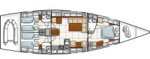 Hanse 54e : Plan des cabines Hanse 54e : Plan des cabines