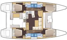 Lagoon 450 F : Plan des cabines