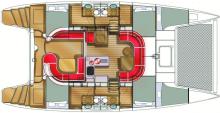 Nautitech 442 : Plan des cabines