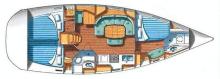 Oceanis 393 Clipper : Plan des cabines