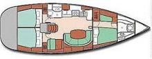 Oceanis 411 Clipper : Plan d'aménagement