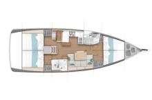 Sun Odyssey 440 : Plan des cabines