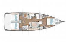 Sun Odyssey 490 : Plan des cabines