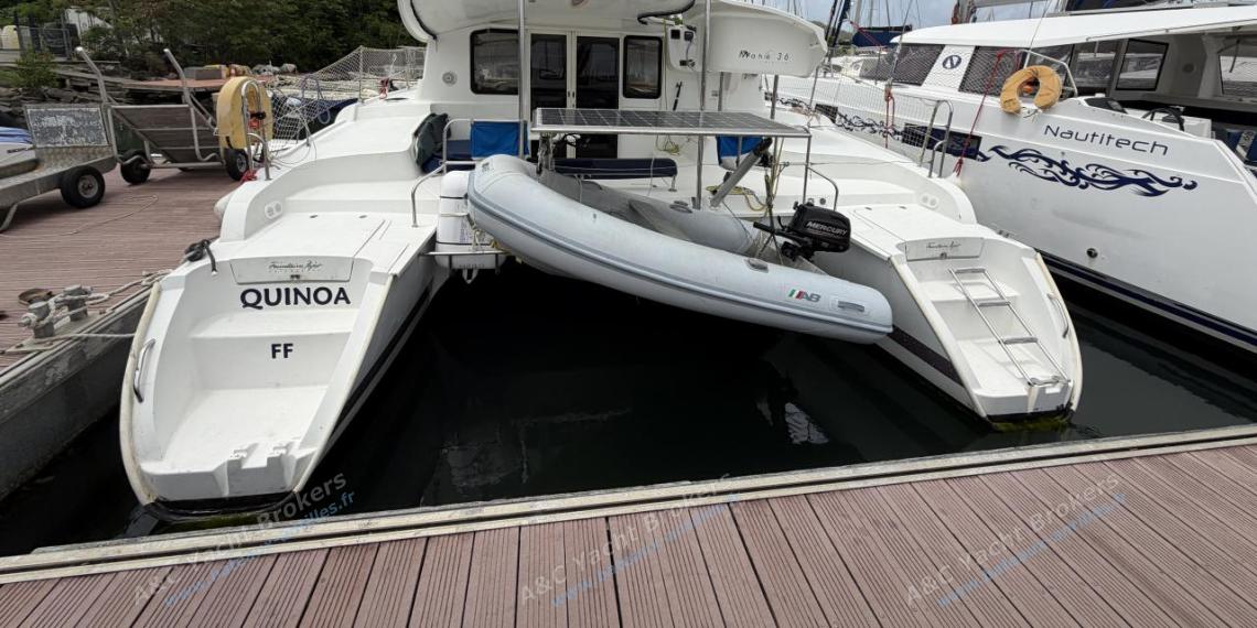 Fountaine Pajot Mahé 36 Evolution : Vue depuis le ponton Fountaine Pajot Mahé 36 Evolution : Vue depuis le ponton